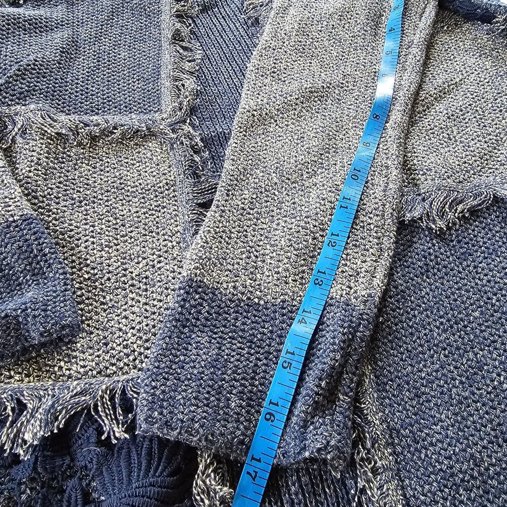 Chicos Women's Cardigan Sweater Patchwork Fringed Edges size Chico's 1 - Picture 6 of 9